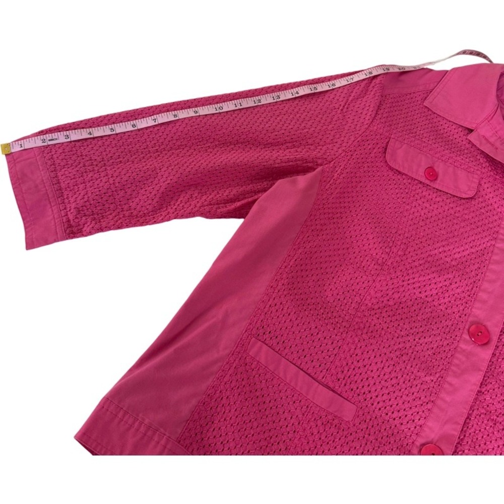 ALLISON DALEY Pink Textured Button Front Jacket Women Size‎ 16 Spring Church - Picture 9 of 15